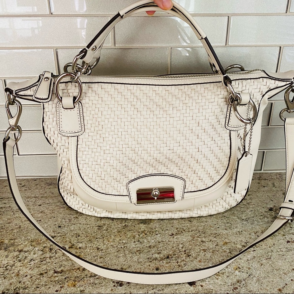 Like new COACH Kristen Woven Satchel bag Purse